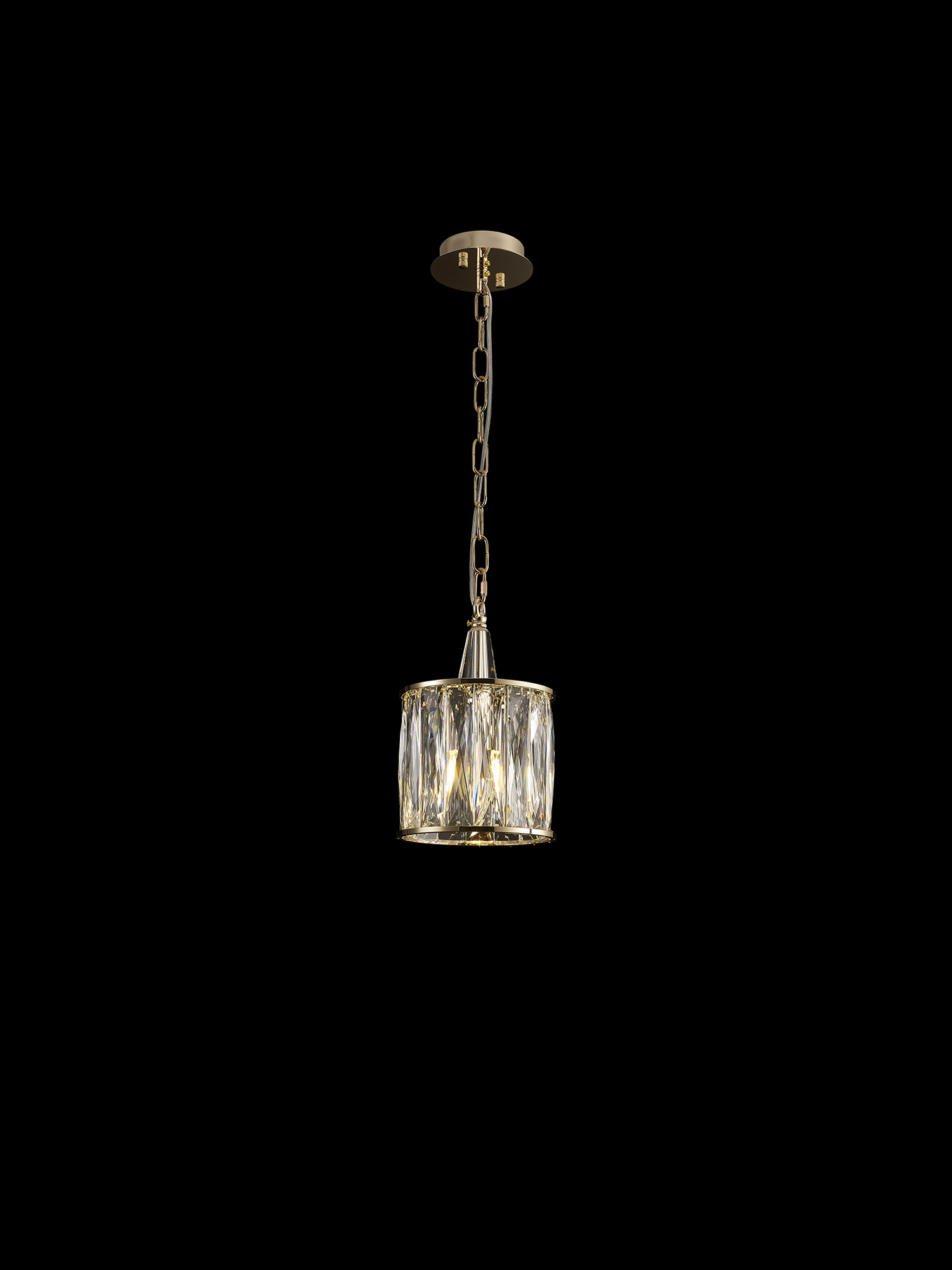 Vivienne French Gold Crystal Ceiling Lights Diyas Single Crystal Pendants